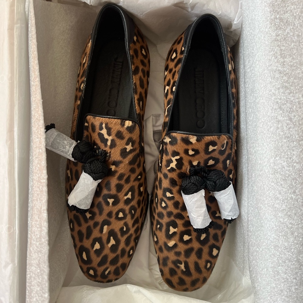 Jimmy Choo Leopard Loafers